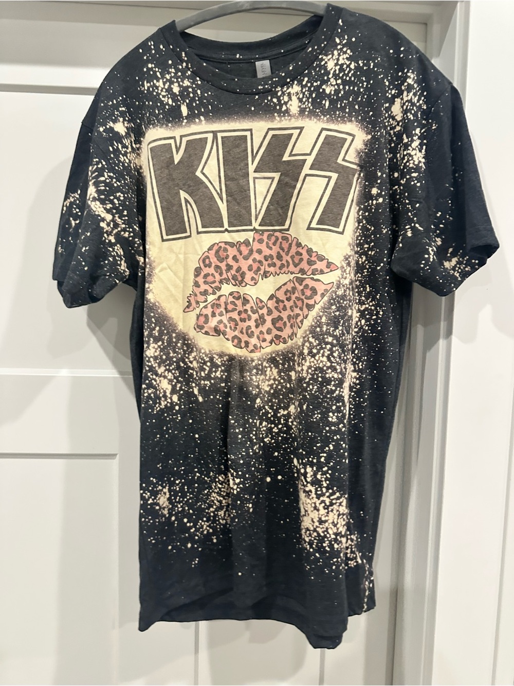 KISS Graphic Bleached Black Kids T‑Shirt